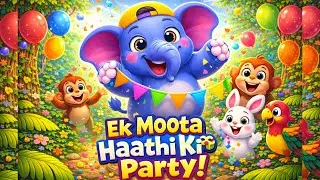 एक मोटा हाथी की पार्टी 🐘🎉 | Kids Hindi Cartoon Song | Haathi Party Rhymes