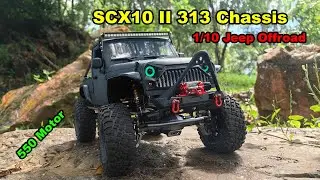SCX10 II Jeep Rubicon Upgraded | 1/10 RC Injora Hardbody 550 Motor Planetary Off-road Trail