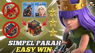 SIMPEL PARAH!! BASE APAPUN AUTO RATA!! TH 10 QUEEN CHARGE MASS HOG RIDER || Clash Of Clans