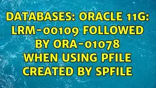 Databases: Oracle 11g: LRM-00109 followed by ORA-01078 when using PFILE created by SPFILE