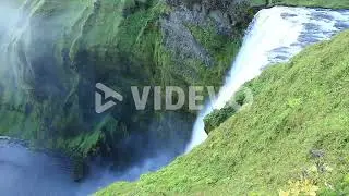 Icelandic waterfall, skogarfoss at skogar in south Iceland