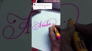 writing the name ARUBA in calligraphy #cursive handwriting#writtenart