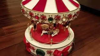 Demo video of Holiday Workshop 16 inch Animated Electronic Christmas Carousel