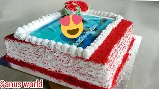 ഇനി ടെൻഷൻ ഇല്ലാതെ 3 kg യും ഉണ്ടാക്കാം.|3kg photo print red velvet cake recipe malayalam|sanus world