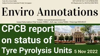 Tyre | Tyre Pyrolysis | CPCB status report to NGT on Tyre Pyrolysis units I EA 147