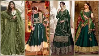 Latest Trendy Green Colour Dress Designs 2022/Mehndi Outfits Ideas/Wedding Dresses