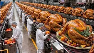 Roast Turkey Factory: How Millions of RoastTurkey Are Made in a Factory (Full Process #factory
