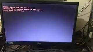 Error system fan has failed press f2 continue