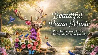 Beautiful Piano Music 🌿 Peaceful Relaxing Music with Bamboo Water Sounds
