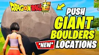 Push Giant Boulders or Timber Pine logs (Fortnite Dragon Ball)