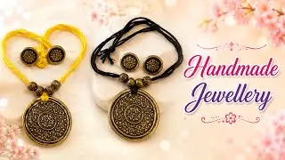 How to make polymer clay jewellery | DIY Pendant Set