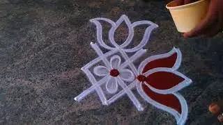 Diwali 2023 simple  flower rangoli kolam3*3 deepavali lotus rangoli design diwali pandaga muggulu