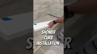 Quartz Shower Curb Installation #tiling #diy #reels #tutorial #trending #highlights #viral #love #fy