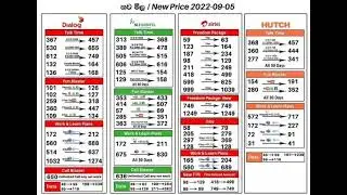Vat සමගින් නව දුරකථන ගාස්තු | #Dialog #Mobitel #Aiart #Hutch New package price | Active reload price