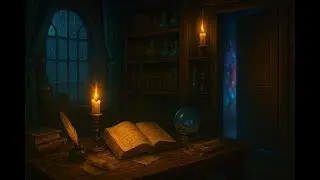 Wizard&rsquo;s Study Ambience | Cozy Magic Room with Rain & Subtle Spell Sounds