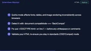 What Is Browser Quirks Mode? | HTML Interview Q&A