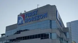 Drone video of First Horizon bank in Nashville, TN