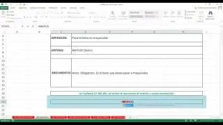 Funci&oacute;n MAYUSC Excel 2013: 282 de 448 HD