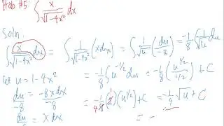 Integration by Substitution Problem #5 of 6