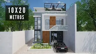 Descubre el dise&ntilde;o perfecto: Casa de 2 pisos con terraza en terreno de 10x20m y 4 habitaciones.