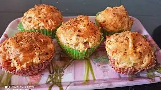 Pizza cupcakes/ pizza cups/ pizza muffins /instant pizza cups/ easy homemade snack / tasty pizza cup
