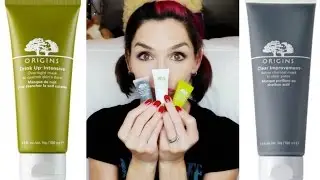 Origins Clear Improvement Charcoal Mask, Drink Up Intensive Overnight Mask, and Modern Friction