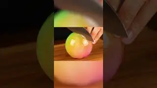 What Happens When You Slice This Shiny Fruit? #asmr #ai #glasscutting