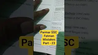 Parmar SSC Fatman Mistakes Part- 23 #fatmanbookreview #fatmanbook #parmarssc #sscbooks #ssc #parmar