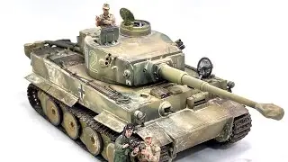 Weathering the North African Tiger tank with windblown sand and dust effects.