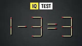 Fix the equation in 2 moves 1-3=3, Matchstick Puzzle
