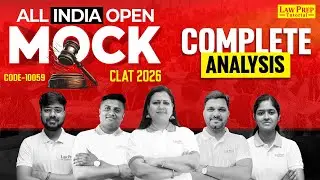 CLAT 2026: All India Open Mock | Complete Paper Analysis | By Law Prep Tutorial