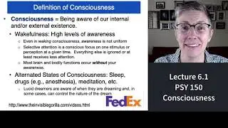 150 Lecture 6.1 Levels of Consciousness