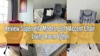 Review Superrella Modern Soft Accent Chair Living Room Upholstered Single Armchair High Back Lazy So