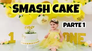 Smash cake Elisa | #smashcake #cumpleaños | #Decoración | #babysmashcake | #DecoraciónConGlobos