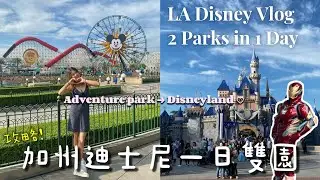 vlog 加州迪士尼一日雙園挑戰成功🇺🇸 復仇者聯盟園區好帥！一天刷14個設施，路線全攻略⚡️｜美國打工 Work and Travel USA