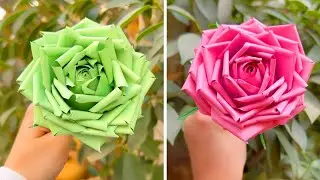 Красные бумажные розы своими руками 🌹 | Как сделать 2 красивых бумажных цветка
