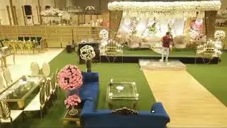 Stage flower decor event charm with Fresh, ,Artificial greenery. Styles range from classic to modern