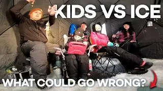 Soaked Feet and Snacks | Sylvan Lake Hardwater Fishing With Kids