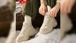 #Xtep Casual Shoes For Women 2024 Winter Cotton Shoes Rebound Soft Leisure Durability Support Train