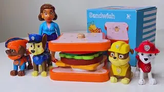 Pretend Lunch with Paw Patrol Pups! Wooden Sandwich Toy Play