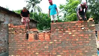 Amazing brick wall construction of lintel level || brick wall construction techniques