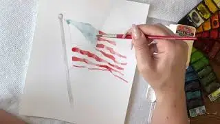 WATERCOLOR AMERICAN FLAG | Easy painting tutorial | AMERICAN USA FLAG 🇺🇸 art video