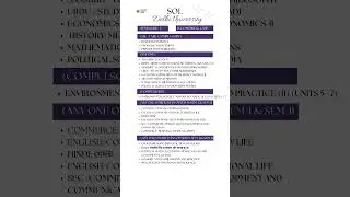 DU SOL NEP BCOM (Prog.) Sem -3 Subjects list