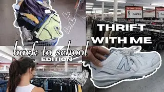 THRIFTING FOR BACK TO SCHOOL CLOTHES! + HUGE try on thrift haul :)