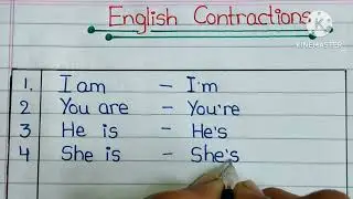 50 Easy Contraction Words in English | Short Forms in English