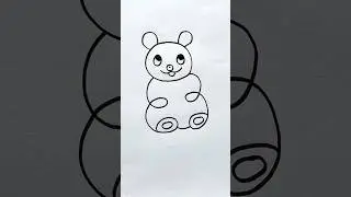 Как нарисовать милую панду 🐼 для детей | Легко нарисовать панду для детей | #шорты #панда #тренд ...