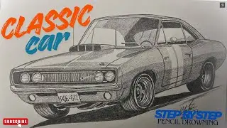 🎨How To Draw a Classic Car Pencil Drawing | Realistic Vintage Car Sketch