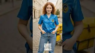 #AI Kittel I Ostdeutsche #Postfrau im #Dederonkittel &ndash; DDR-Look mit Stil!