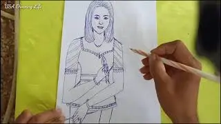 Learn to draw cute girl with long arm/USA Drawing Life
