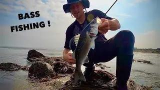 BASS FISHING - Catching Sea Bass with a Beautiful View ! Lure Fishing